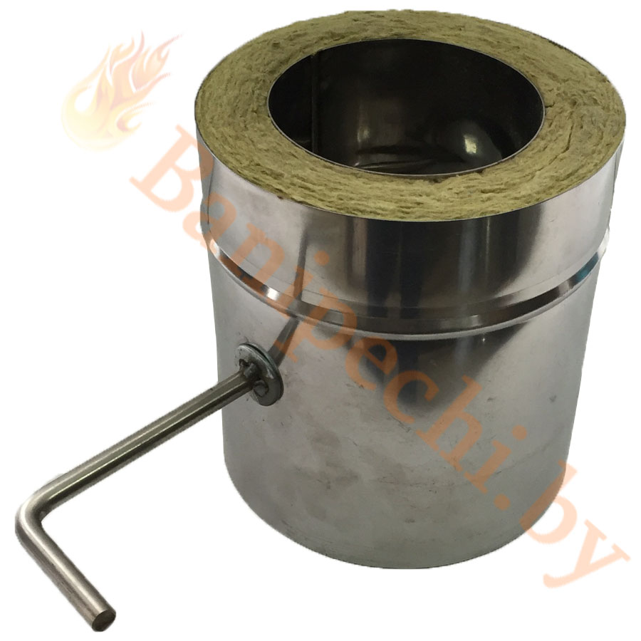 Шибер двустенный (Заслонка)  Феролайф (430/1мм) ф140 х 240 - 0min