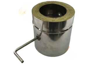 Шибер двустенный (Заслонка)  Феролайф (304/1мм) ф115 х 215