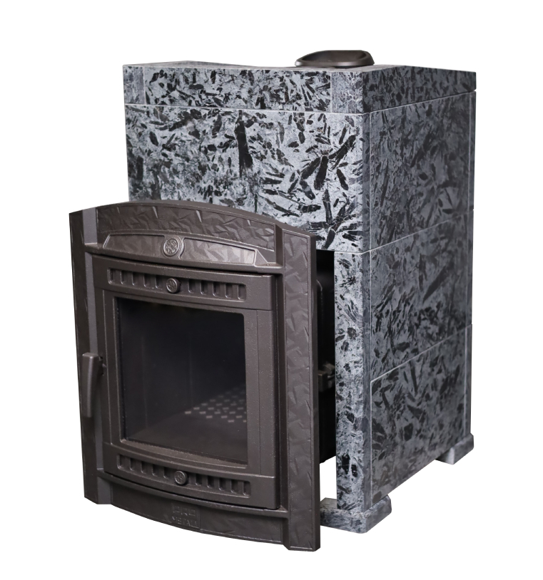 Печь банная "Атмосфера XL" в облицовке "Пироксенит Элит" - 1min