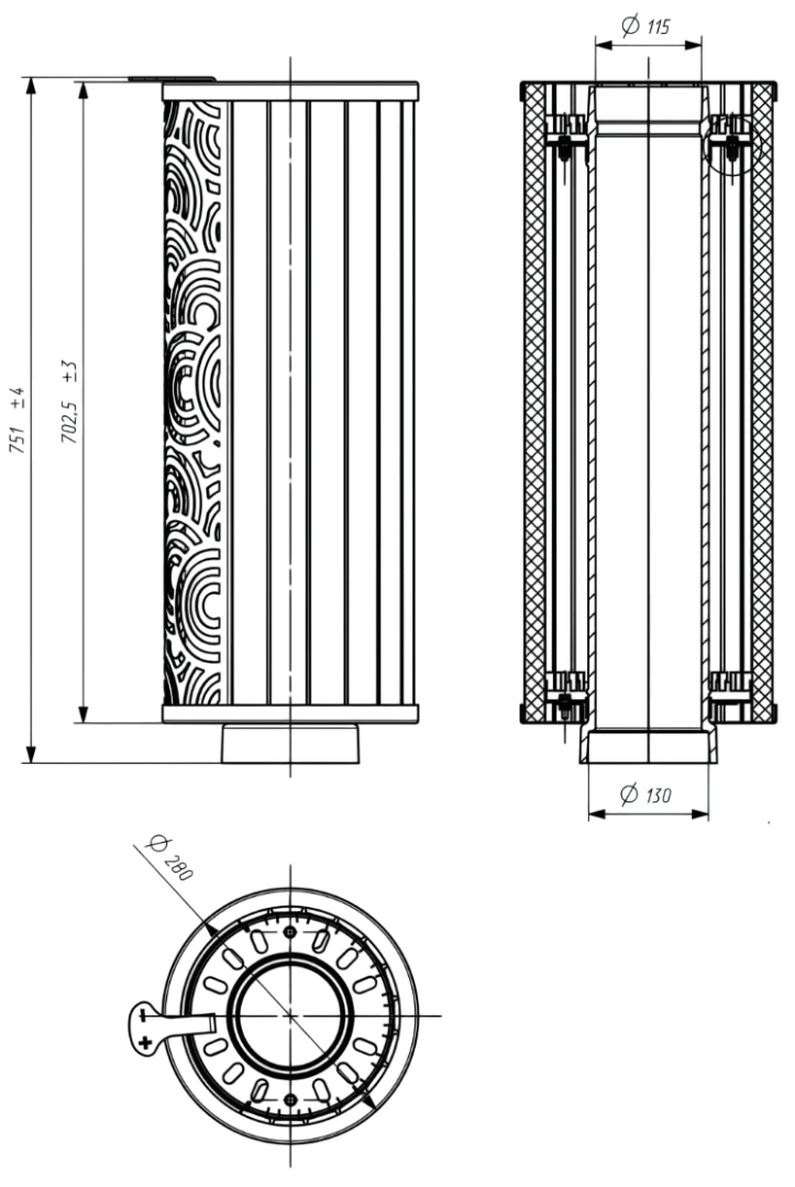 Дымоход-конвектор "Атмосфера" Талькохлорит - 1min