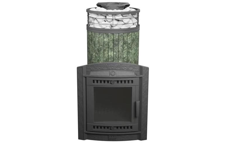 Печь банная "Атмосфера XL" в ламелях "Жадеит" NEW