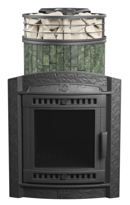 Печь банная "Атмосфера L" в ламелях "Змеевик" с тоннелем NEW - 0min