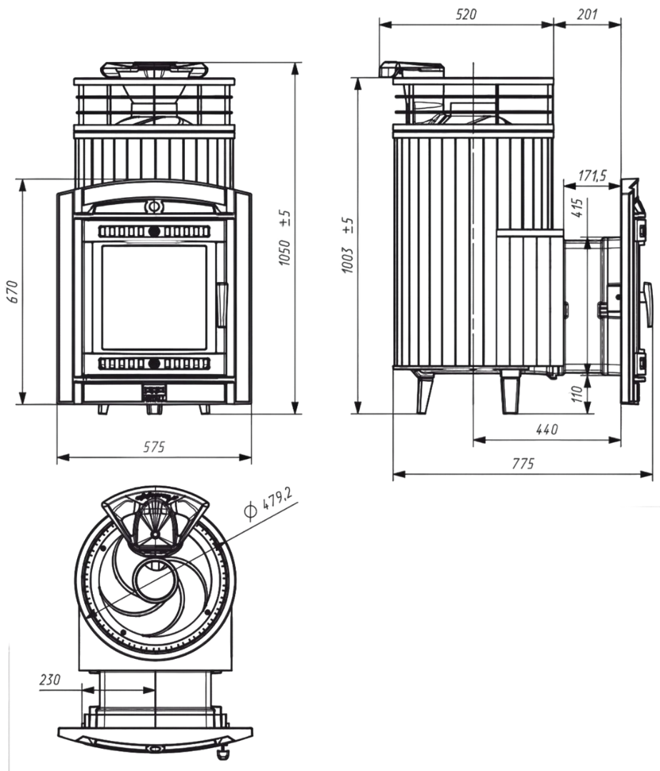 Печь банная "Атмосфера L" в ламелях "Змеевик" с тоннелем NEW - 2min