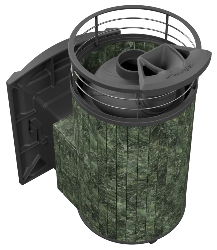 Печь банная "Атмосфера L" в ламелях "Змеевик" с тоннелем NEW - 1min