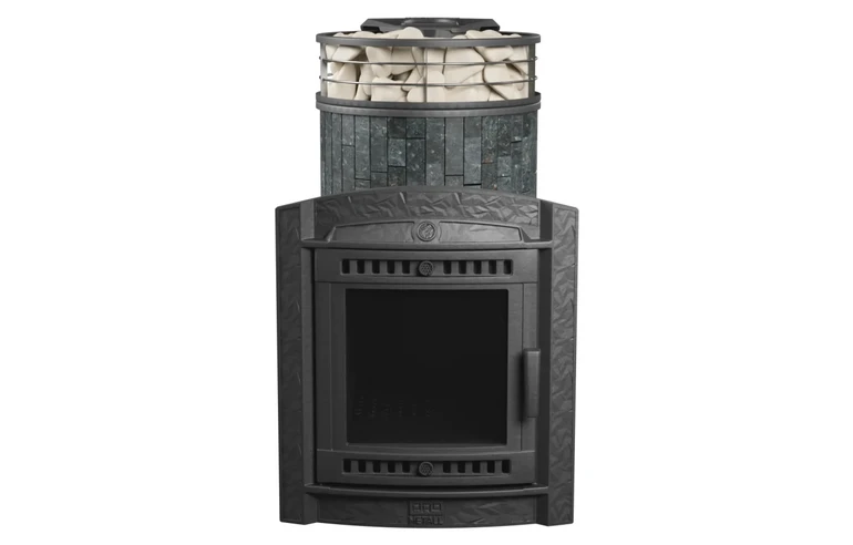 Печь банная "Атмосфера L" в ламелях "Пироксенит" с тоннелем NEW