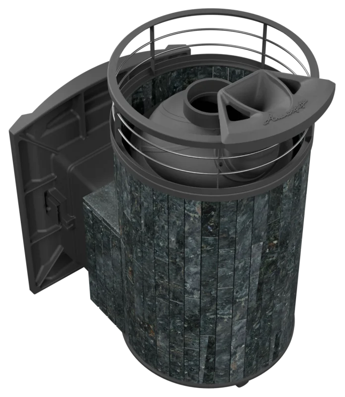 Печь банная "Атмосфера L" в ламелях "Пироксенит" с тоннелем NEW - 1min