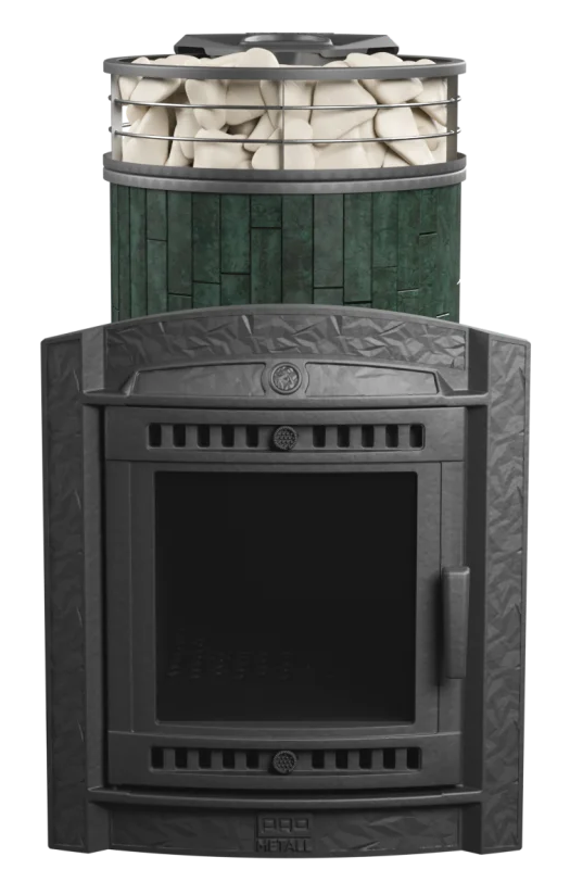 Печь банная "Атмосфера L" в ламелях "Верде Гватемала" с тоннелем NEW - 0min