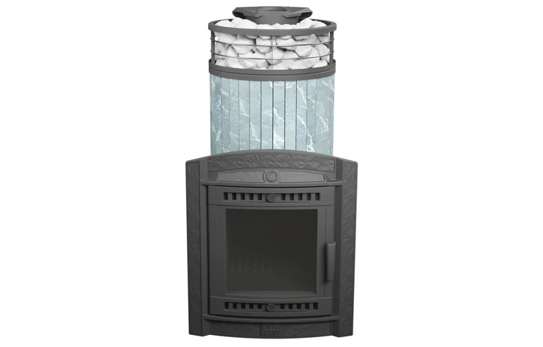 Печь банная "Атмосфера XL" в ламелях "Талькохлорит" с тоннелем NEW