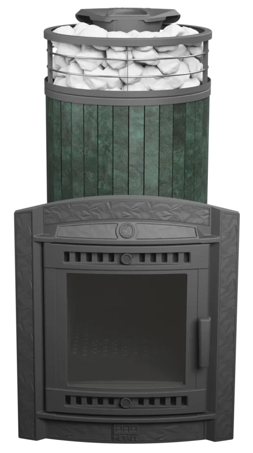 Печь банная "Атмосфера XL" в ламелях "Верде Гватемала" с тоннелем NEW - 0min