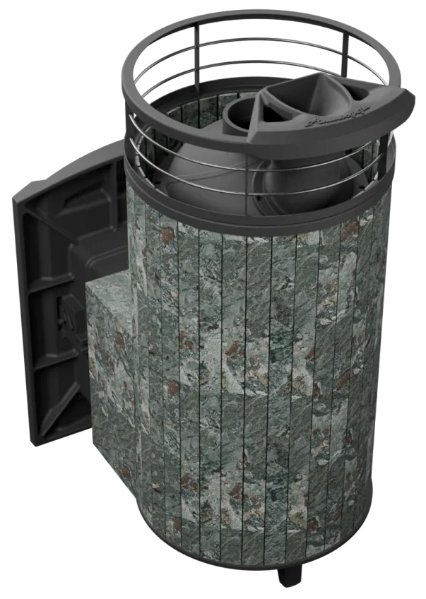 Печь банная "Атмосфера XL" в ламелях "Жадеит" с тоннелем NEW - 1min