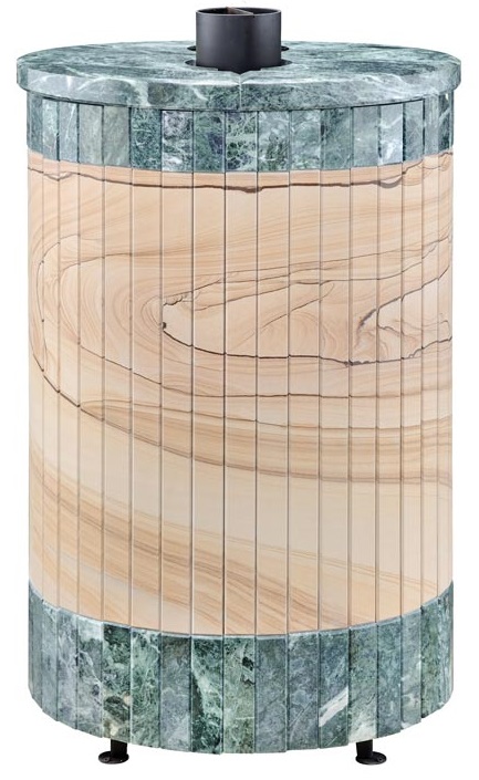 Печь для бани Ферингер УЮТ-25 ПФ «Окаменевшее дерево» перенесенный рисунок + Змеевик - 3min