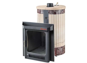 Печь для бани Ферингер Оптима ПФ «Окаменевшее дерево» перенесенный рисунок + Россо Леванте