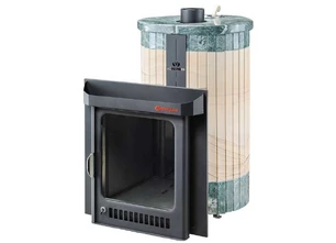 Печь для бани Ферингер Оптима ПФ «Окаменевшее дерево» перенесенный рисунок + Змеевик