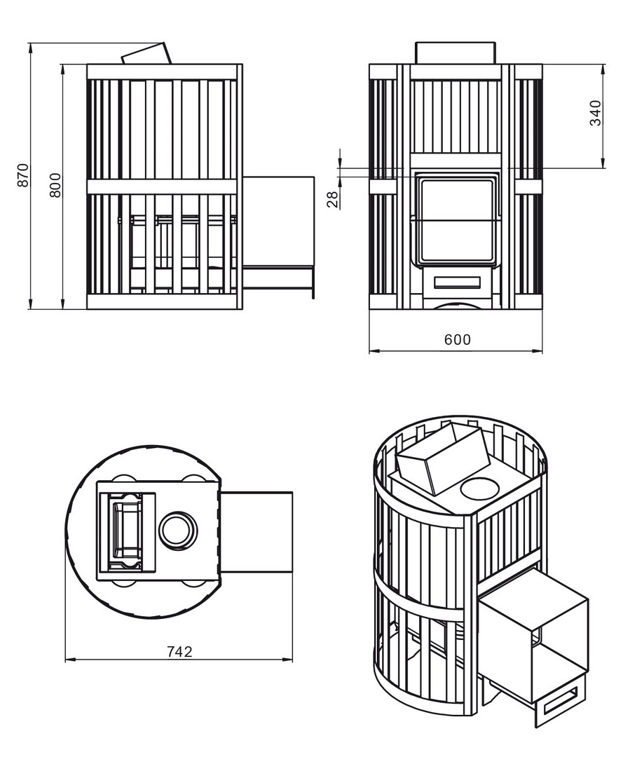 Печь для бани Везувий Ураган Ковка 16 (271) - 2min