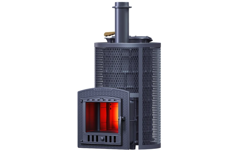 Чугунная печь для бани AVANGARD ЗК 40 (П2) Ураган в круглой сетке