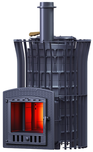 Чугунная печь для бани AVANGARD ЗК 40 (П2) Ураган в сетке Тюльпан - 0min