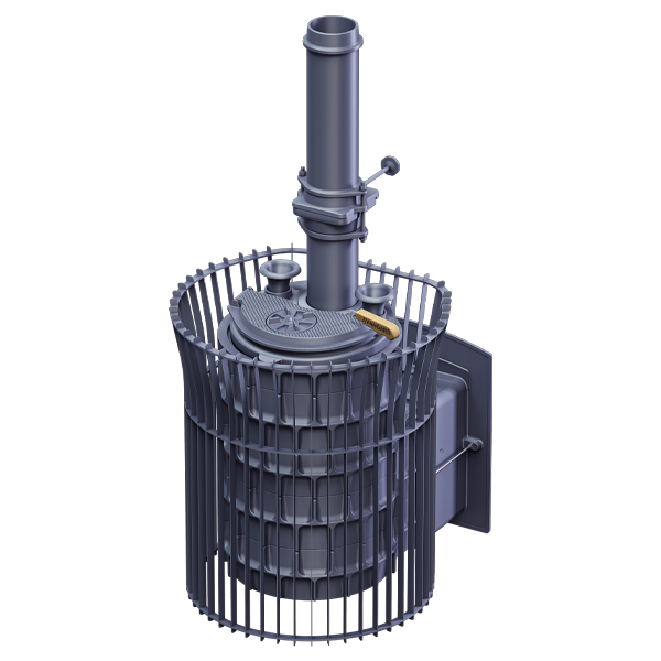 Чугунная печь для бани AVANGARD ЗК 40 (П2) Ураган в сетке Тюльпан - 4min