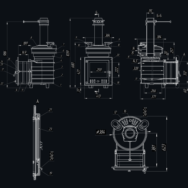 Чугунная печь для бани Искандер ЗК 18 (М) - 4min
