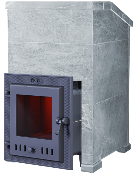 Чугунная печь для бани Комплект Гроза 24 (М) Президент 930/40 Талькохлорит - 0min