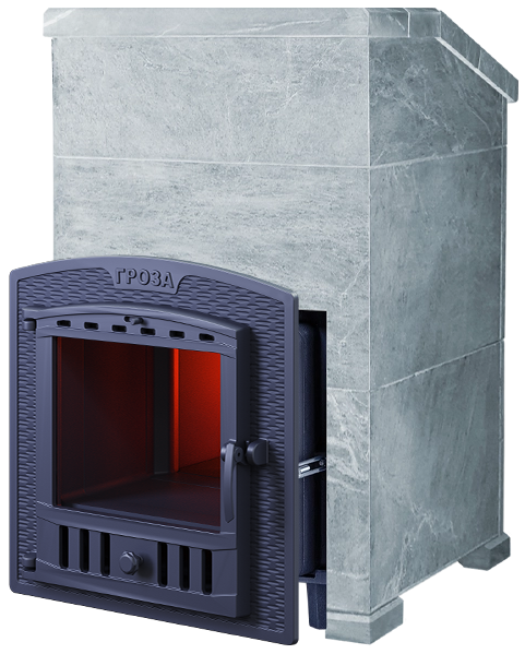 Чугунная печь для бани Комплект Гроза 24 (П2) Президент 930/40 Талькохлорит - 0min
