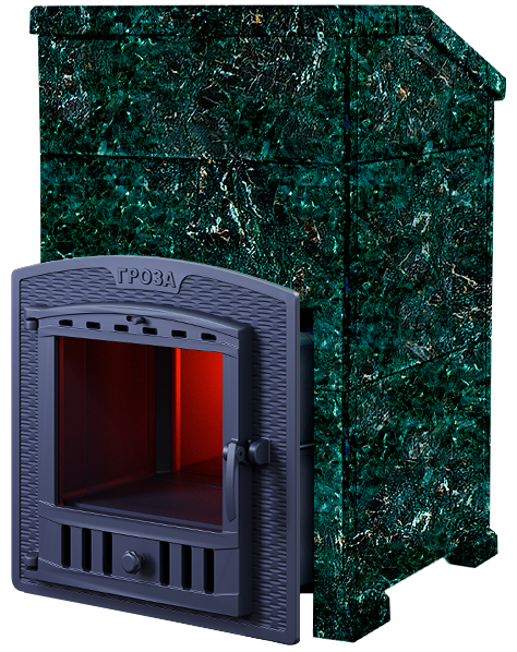 Чугунная печь для бани Комплект Гроза 24 (П2) Президент 930/30/40 Пироксенит - 0min
