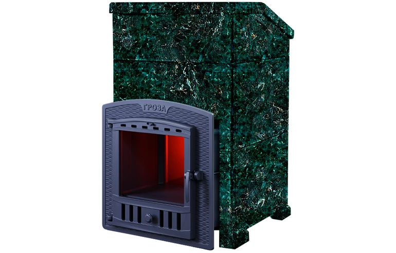 Чугунная печь для бани Комплект Гроза 24 (П2) Президент 930/30/40 Пироксенит
