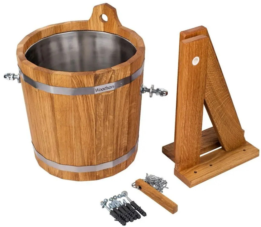 Обливное устройство Woodson с нержавеющей вставкой, 16 л., дуб - 0min