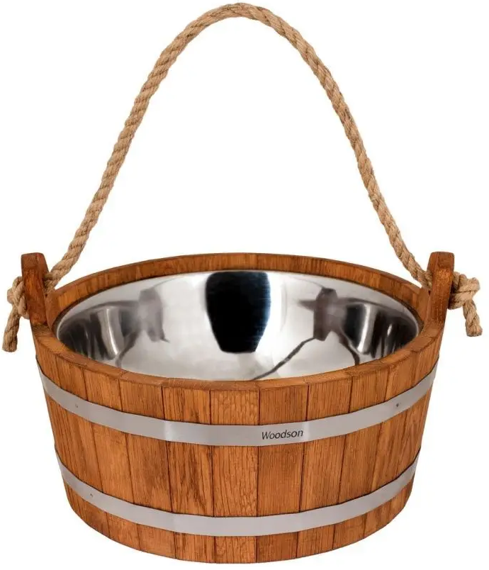 Шайка Woodson с нержавеющей вставкой, 7,5 л., дуб - 0min