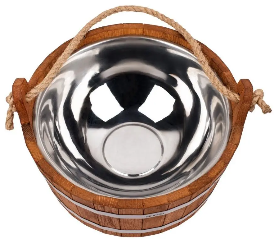 Шайка Woodson с нержавеющей вставкой, 7,5 л., дуб - 1min