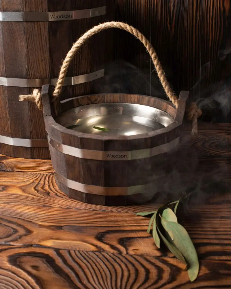 Шайка Woodson с нержавеющей вставкой, 3,5 л., дуб в темном - 1min