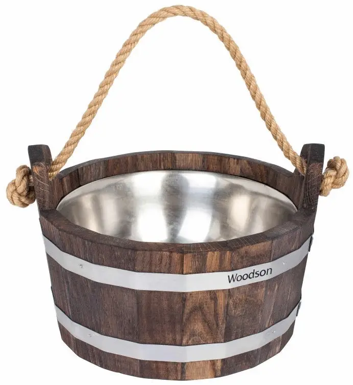 Шайка Woodson с нержавеющей вставкой, 3,5 л., дуб в темном - 0min