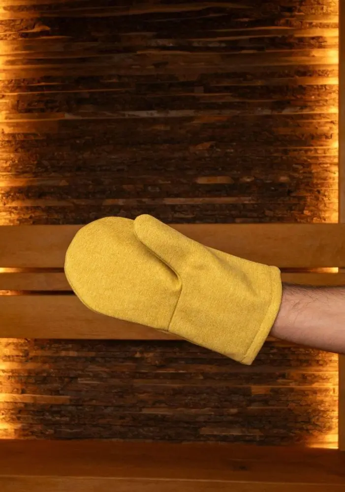 Рукавицы для парения Woodson, цвет горчичный - 5min