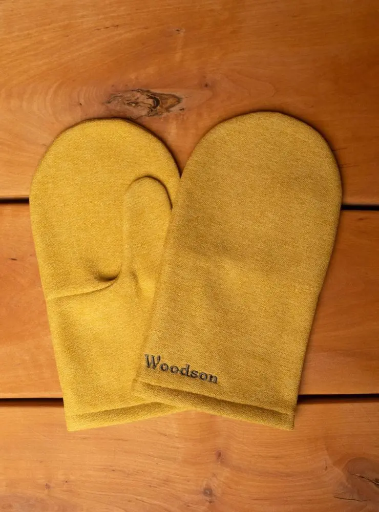 Рукавицы для парения Woodson, цвет горчичный - 1min