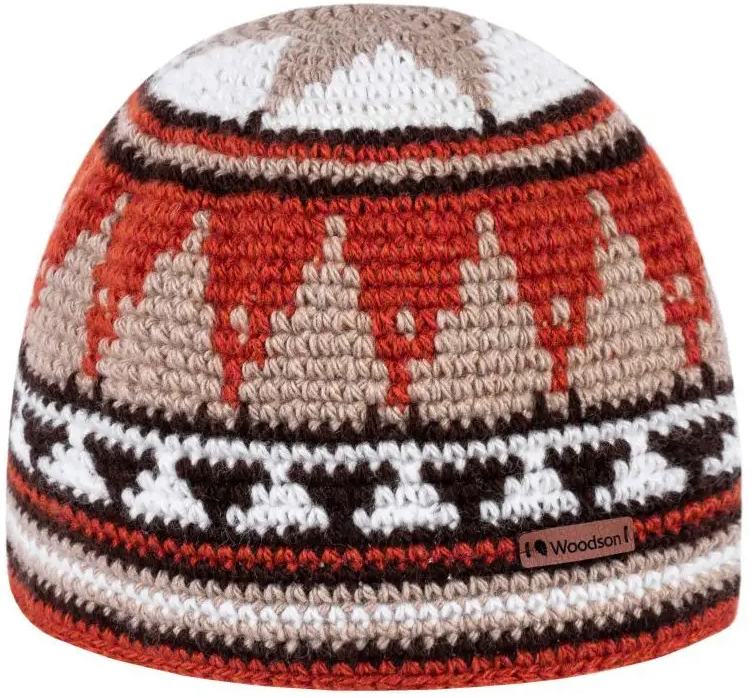 Шапка вязаная для бани Woodson Viking, орнамент, без косичек (коричневый) - 0min