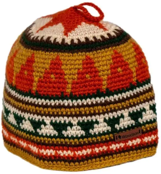 Шапка вязаная для бани Woodson Viking, орнамент, без косичек (оранжевый) - 0min