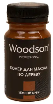 Колер для масла по дереву Woodson, тёмный орех, 80мл - 0min