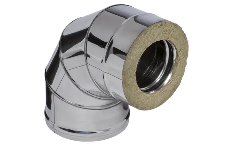 Ferrum GS сэндвич-колено 90&deg; (430/0,5мм + нерж.) Ф80х160