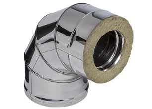 Ferrum GS сэндвич-колено 90° (430/0,5мм + нерж.) Ф80х160