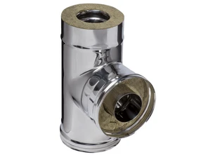 Ferrum GS сэндвич-тройник 90° (430/0,5мм + нерж.) Ф80х160