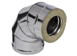 Ferrum HF Plus сэндвич-колено 90° (430/1,0мм + нерж.) Ф150х210