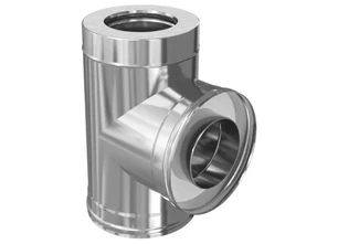 Ferrum Austenite HF сэндвич-тройник 90° (304/0,8мм + нерж.+ ceramics) Ф115х200