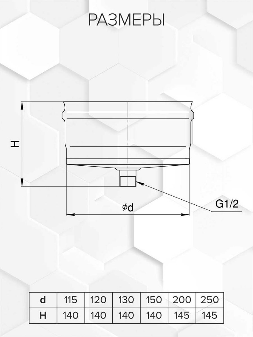 Craft HF-P конденс. д/трубы внешний (316/0,5/эмаль) Ф150 - 1min
