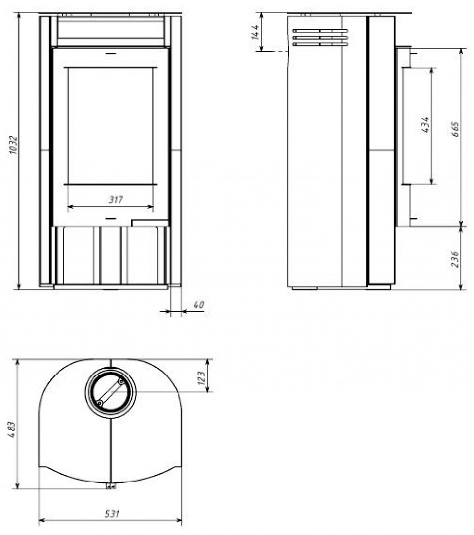 Печь-камин АОТ 7,0-01 в модификации «Сена» - 3min