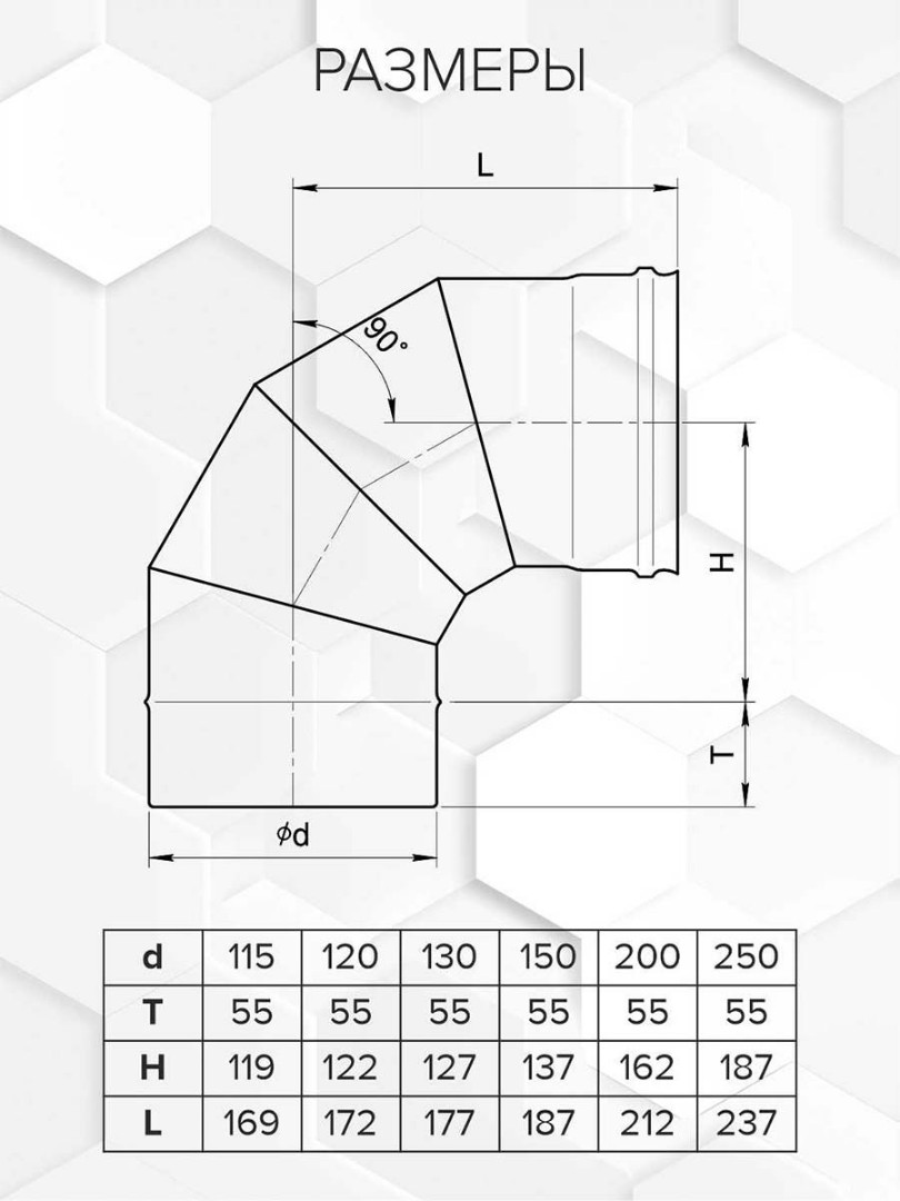 Craft HF колено 90° (316/0,8) Ф150 - 1min