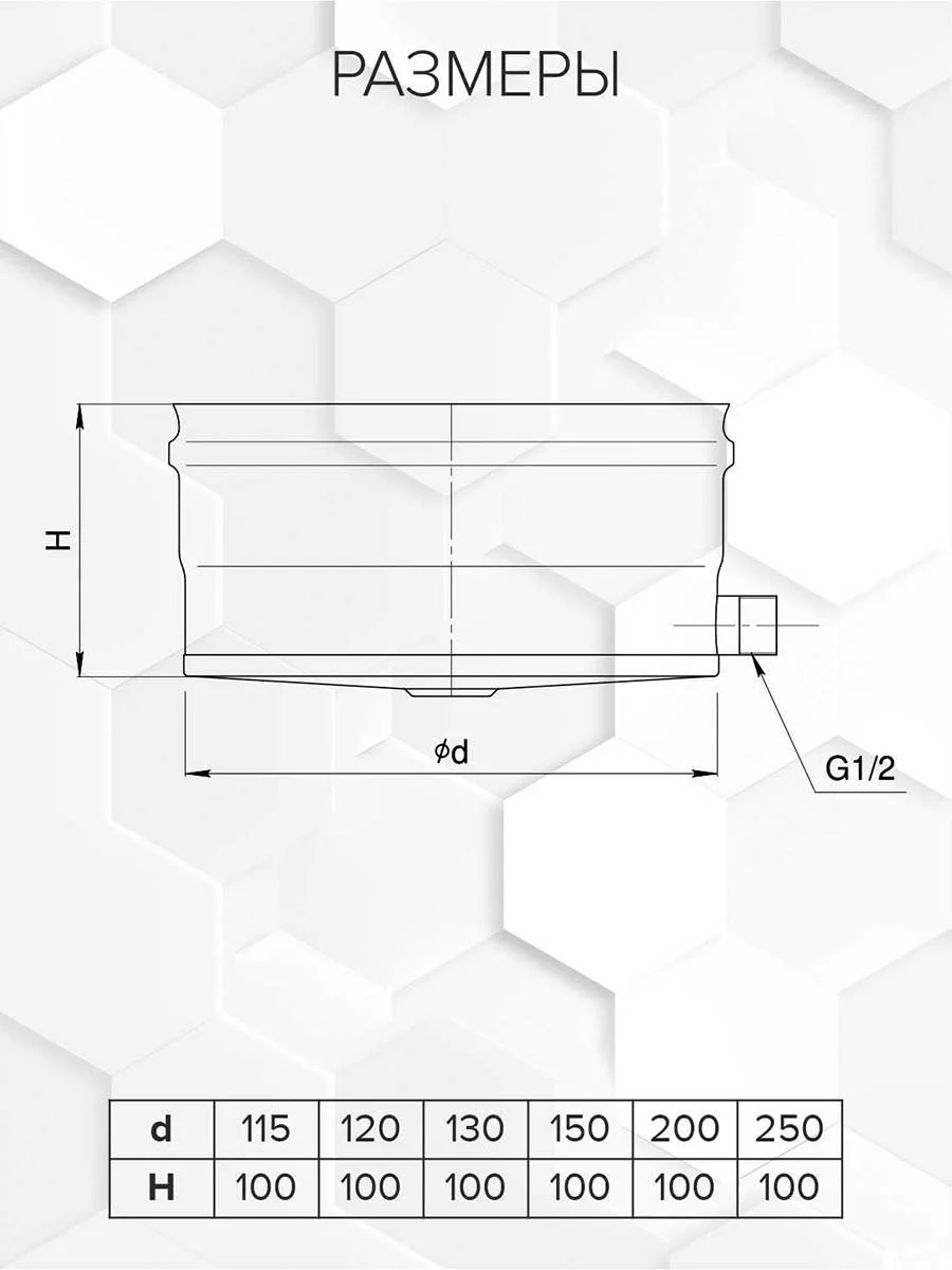 Craft HF конденсатоотвод д/трубы внешний боковой выход (316/0,5) Ф150 - 1min