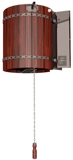 Обливное устройство Ливень 50л с деревянным обрамлением «красное дерево» - 0min