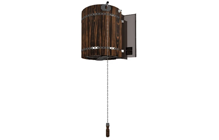 Обливное устройство Ливень ПРО 50л с деревянным обрамлением &laquo;лиственница темная&raquo;