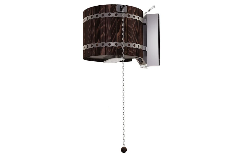 Обливное устройство Ливень L ПРО 70л с деревянным обрамлением &laquo;лиственница темная&raquo;