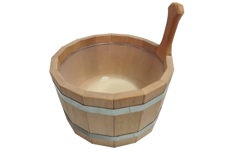 Шайка для бани Ольха 5л с пластмассовой вставкой