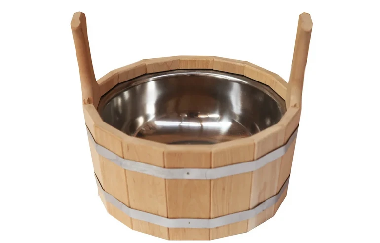 Шайка для бани Ольха 7л с нержавеющей вставкой